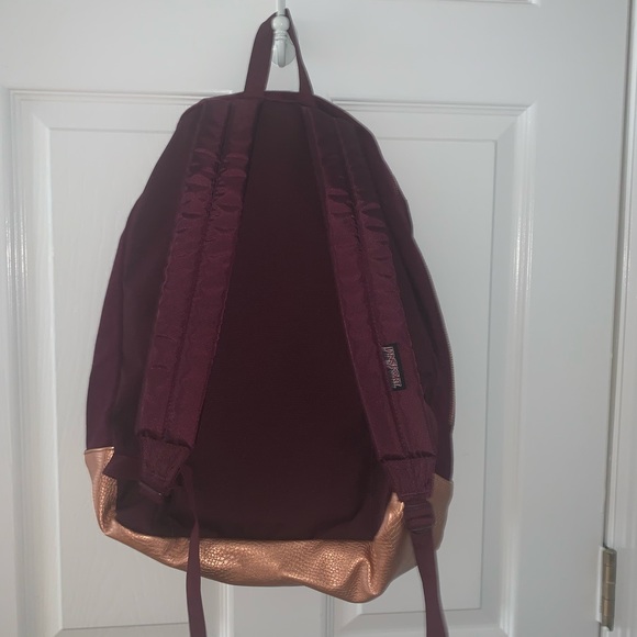 Jansport Accessories Jansport Maroon And Rose Gold Backpack Poshmark